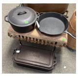 3 PC. LODGE CAST IRON COOKWARE