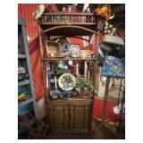 RATTAN SHELVING WITH CONTENTS