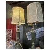 PAIR OF LARGE PATINATED TABLE LAMPS