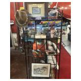 METAL RACK WITH CONTENTS