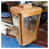 ROTATING OAK DISPLAY CABINET