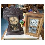 PAIR OF CASE/GINGERBREAD CLOCKS