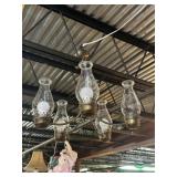 BRASS TONED FIVE LIGHT CHANDELIER