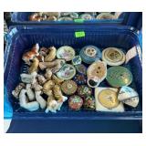 PORCELAIN ANIMALS, TRINKETS, COMPACTS