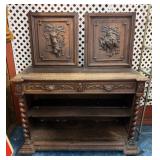 JACOBEAN CARVED SIDEBOARD SERVING CABINET