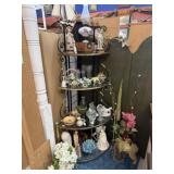 CORNER SHELF WITH CONTENTS