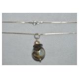 925 Sterling Pearl Drop Pendant Necklace 18'