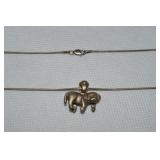 925 Sterling 18' Chain w/ 'AL' Dog Pendant