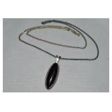 JKI Mexico 925 Sterling Black Onyx Pendant 29'