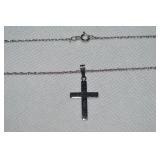 Carl-Art 925 Sterling Cross Pendant Necklace 18'