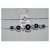 925 Sterling China Bead Ball Necklace 18'L