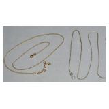 (2) 925 Sterling Chains w/ Vermeil & 18' Box