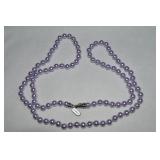 Kissaka Purple Pearl Strand Necklace 34'