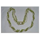 Multistrand Pearl & Peridot Beaded 26'L Necklace