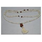 Howlite Mala Beaded Necklace 34' Long