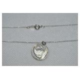 925 Sterling Celtic Bird Pendant Necklace 16'