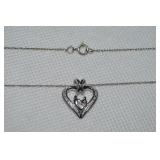 Lenox 925 Sterling Heart Pendant Necklace 18'