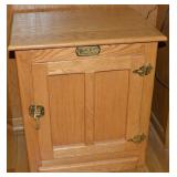 Vtg White Clad Oak Ice Box Cabinet 22 x 16 x 24.5t