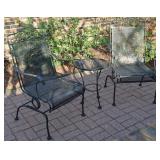 3pc Black Wrought Iron Patio Set: 2 Rocker Chairs