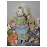 Easter Decor Lot w/ Plush Bunnies, Eggs +