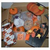 Halloween Decor Lot w/ Black Cat, Pumpkins +