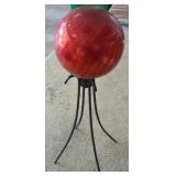 Wrought Iron Garden Stand w/ Blown Glass Globe