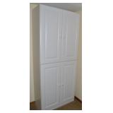 4 Doored White Storage Cabinet 71.5t x 31 x 15.5d