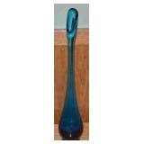 MCM Viking Bluenique Epic Art Glass Swung Vase