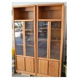 Pair Vintage Stereo Cabinets w/ Glass Doored