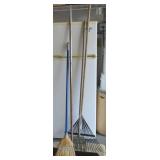 (2) Brooms & (2) Rakes
