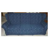 Vintage Blue & Light Floral Couch 88 x 32 x 36t