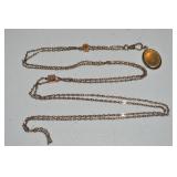 Antique 1/20 12khge Locket w/ Slide Fob Chain