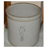 Buckeye Pottery Co 5 Gallon Blue Ribbon Crock