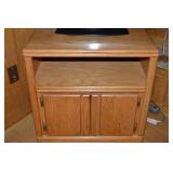 Solid Wood TV / Microwave Stand w/ Double Doored