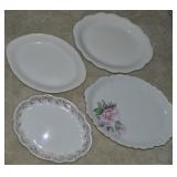 (4) Antique/Vintage China Oval Platters - a few