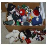 Box Full of Christmas Snowmen Decor / Plush