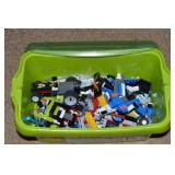 Lego Green Tote of Building Blocks, Minifigures