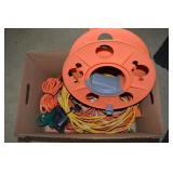 Box of Extension Cords & Reel