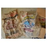 (10) Vintage Burlap Sacks w/ Diamond & All-Right