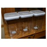 OXO 3pc Push-Button Seal Lidded Plastic Canister