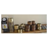 Lot of Vintage-Newer Brass, Wood, Pewter Napkin
