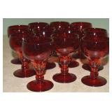 (11) Fenton Amberina Art Glass Georgian Cordials