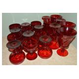 Fostoria Jamestown Ruby Red Glassware w/ 7 6"t