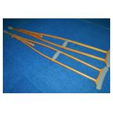 Pair Vintage Wooden Crutches