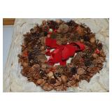 Handcrafted Pinecone Holiday Wreath 16"
