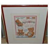 Bear Themed Framed Wall Art 17.5 x 20.5
