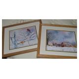 (2) Framed Sister Tresa Klein Winter Scene Fine