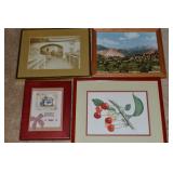 (4) Home Decor Wall Art Pcs w/ Cherries 10.5 x12.5