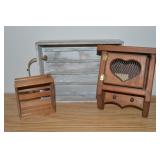 (3) Wooden Home Decor Pcs w/ 12.5 x 9.5 Tray