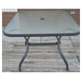 Tempered Glass Top Square Patio Table 38 x 28t
